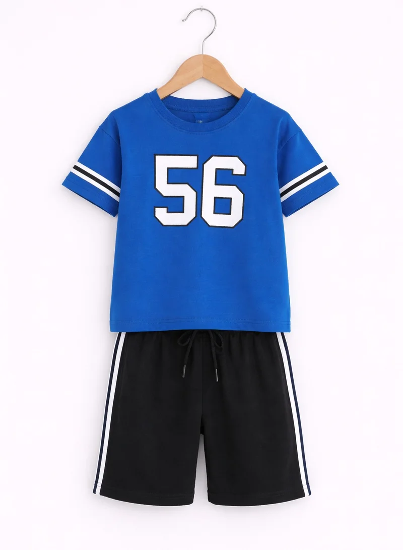 Boys California 56 Jersey T-Shirt & Black Shorts Set